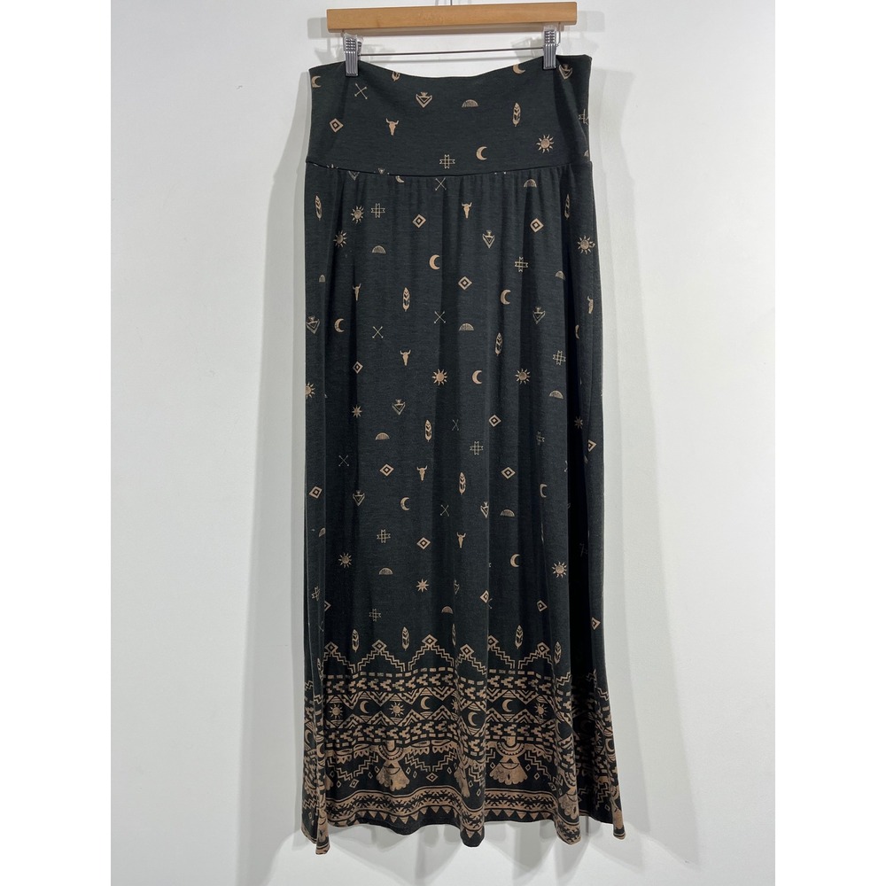 Mossimo Y2K Whimsigoth Celestial Southwestern Print Maxi Skirt Boho Womens Large